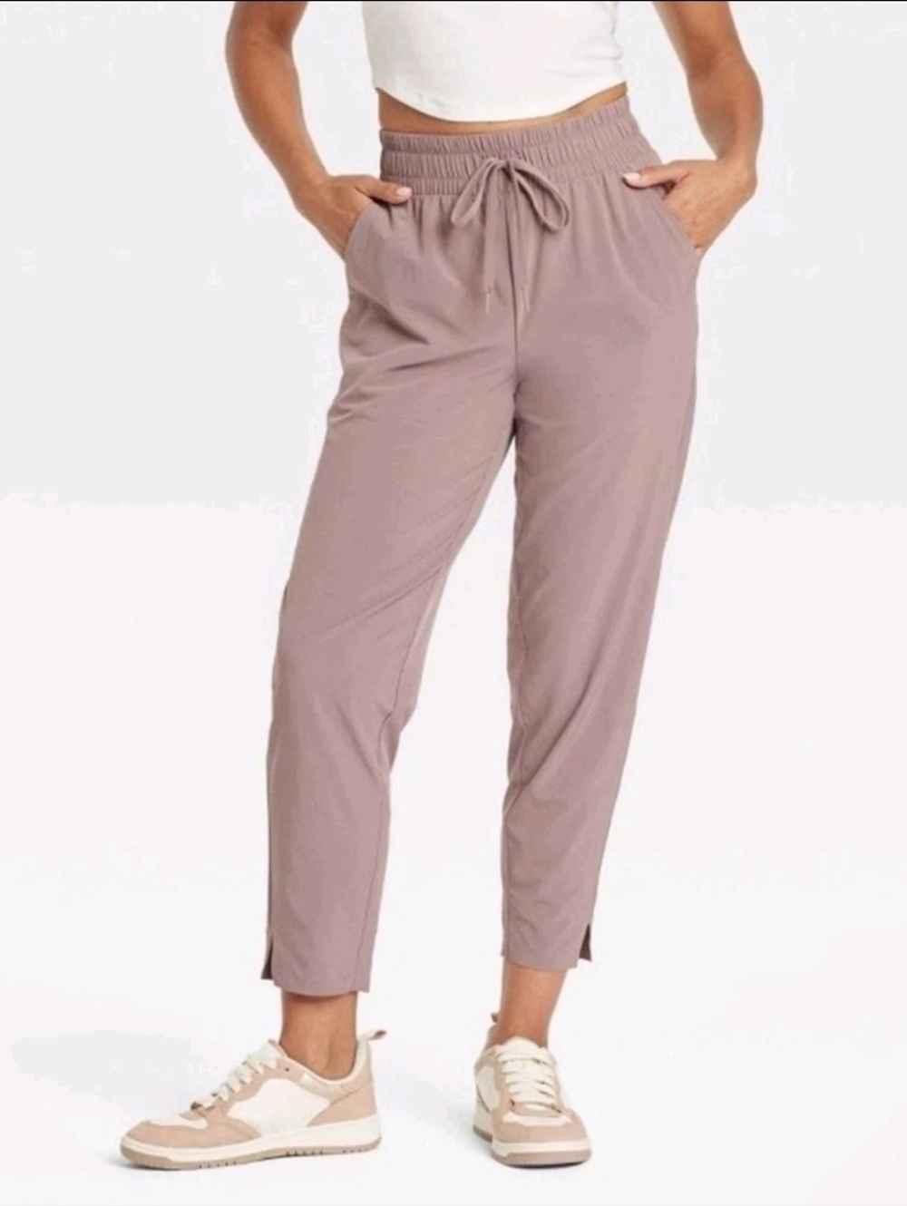 all in motion Mauve High Rise Woven Tapered Pants
